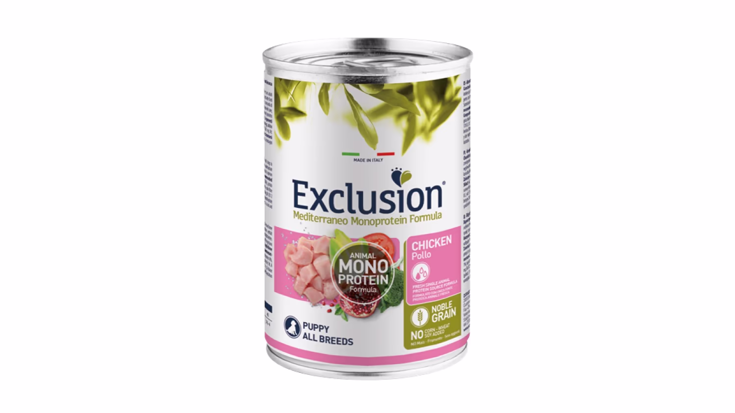 Exclusion Mediterraneo Monoprotein štenci piletina 400g konzerva