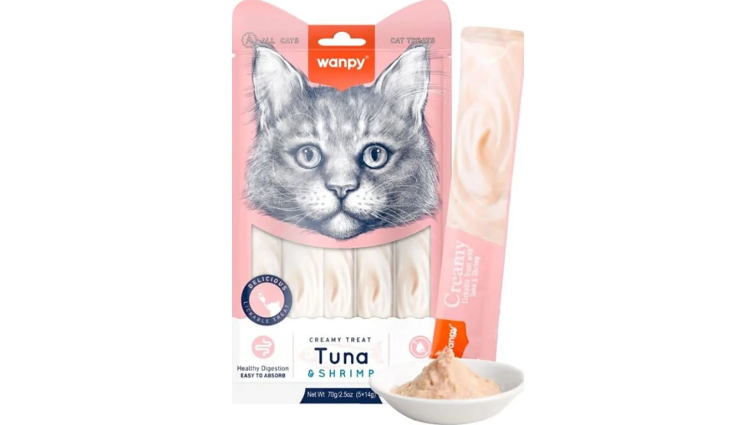 Wanpy creamy 5x14g tuna/shrimps poslastice