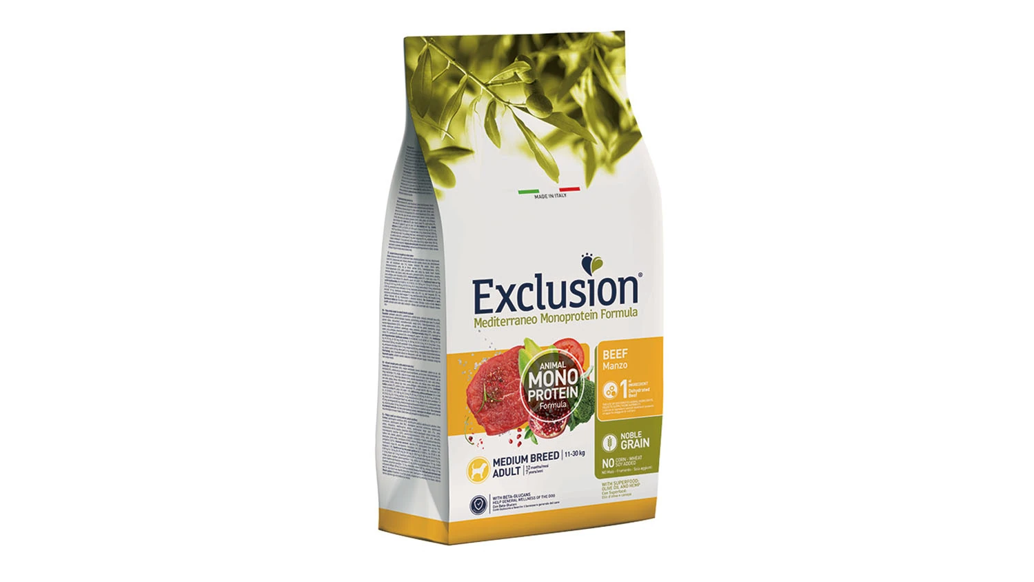 Exclusion Mediterraneo Monoprotein Adult Medium Beef 3 kg – suha hrana za odrasle pse srednjih pasmina s govedinom