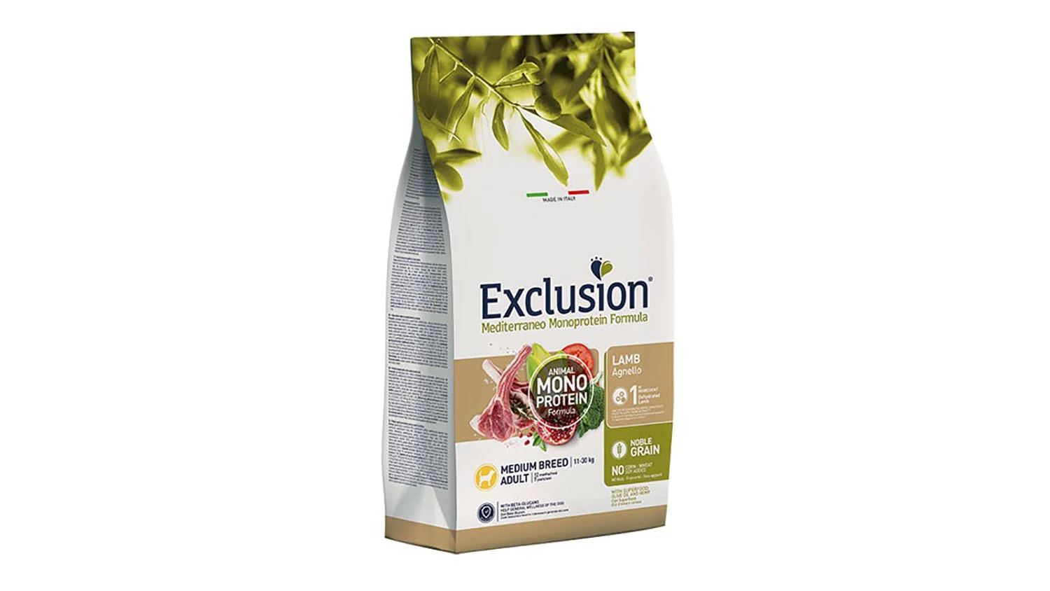 Exclusion Mediterraneo Monoprotein Adult Medium Lamb 12 kg – suha hrana za odrasle pse srednjih pasmina s janjetinom