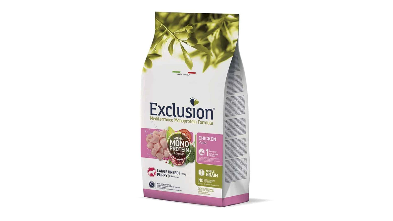 Exclusion Mediterraneo Monoprotein Puppy Large Chicken 12 kg – suha hrana za štence velikih pasmina s piletinom