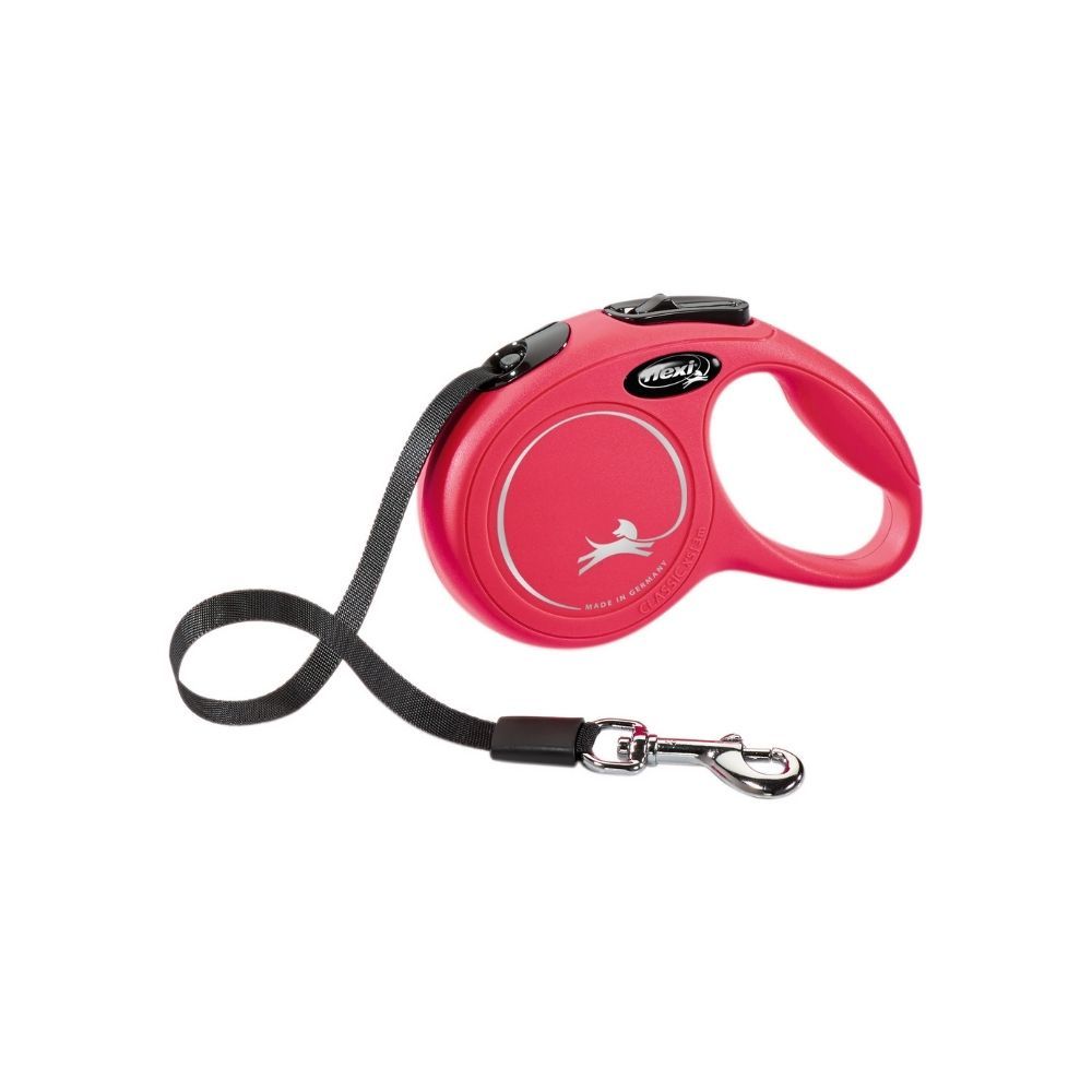 Flexi Classic M 5 m crvena – automatska vodilica s trakom za pse do 25 kg