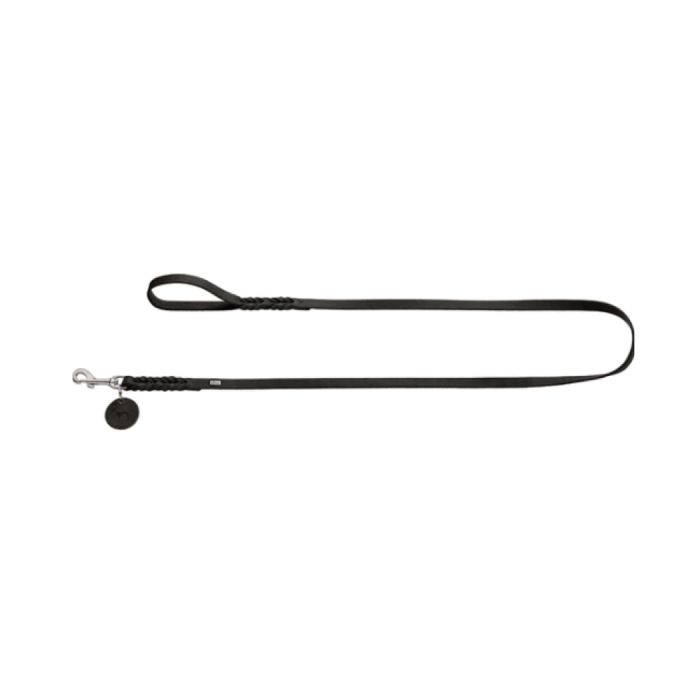 Hunter Solid Education 18/200 cm – podesiva kožna vodilica za pse od kravlje kože, crna
