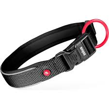 Neopren ogrlica za pse 40–45 cm – crveni najlon s crnom neoprenskom podstavom, 20 mm