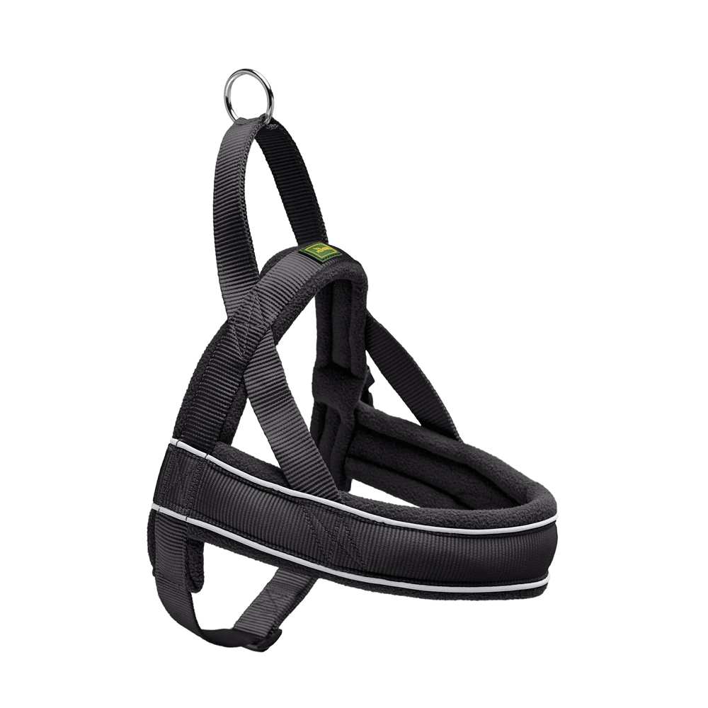 Hunter Racing M 52–62 cm – podstavljena najlonska oprsnica za pse, crna