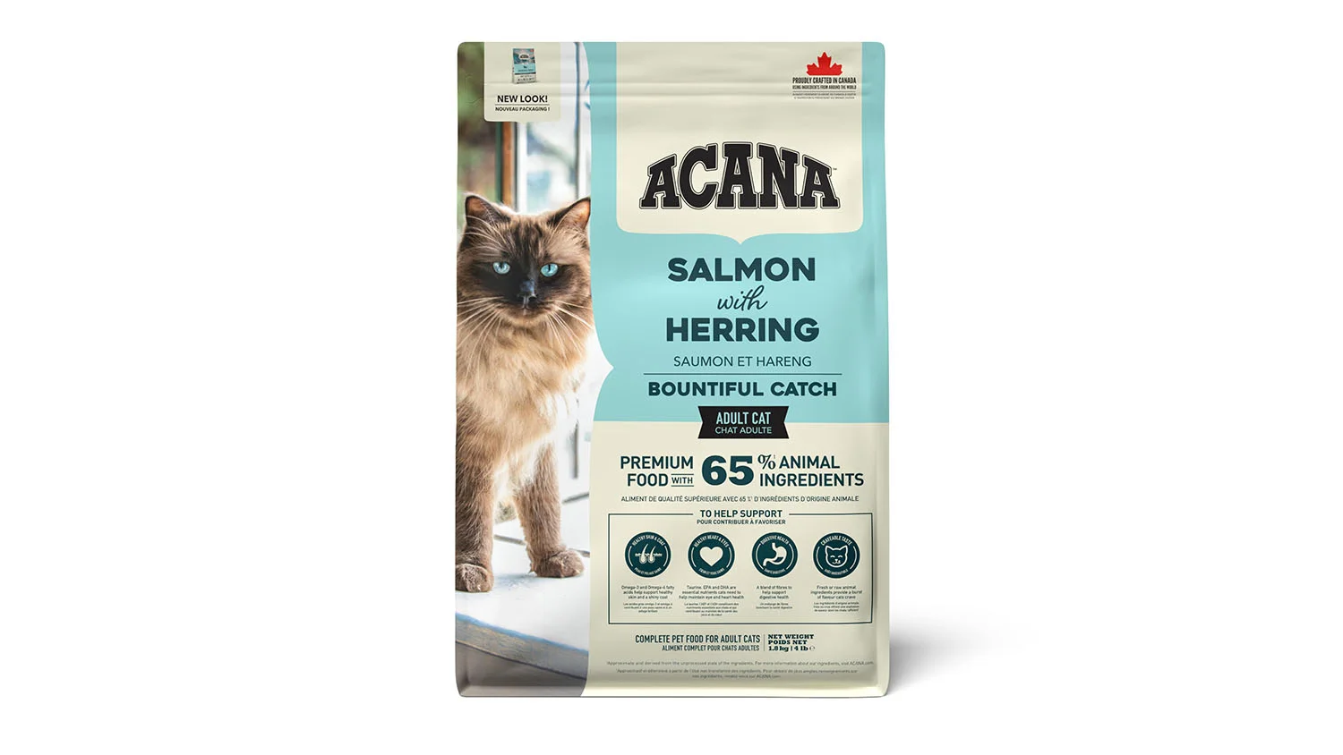 Acana Bountiful Catch 1,8 kg – suha hrana za odrasle mačke s lososom, haringom i pastrvom