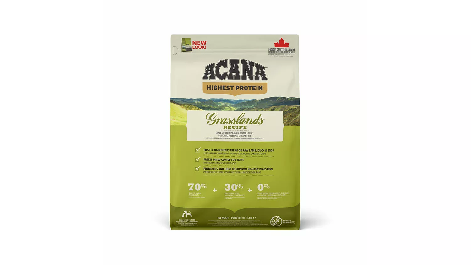 Acana Highest Protein Grasslands 2 kg – suha hrana za pse s janjetinom, patkom, jajima i ribom