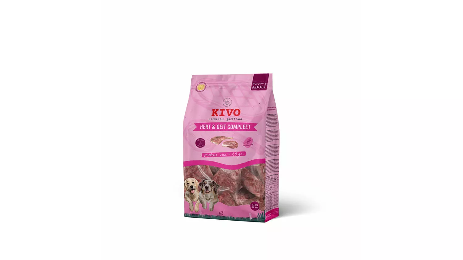 KIVO BARF jelen i koza 500 g – smrznuta sirova hrana za pse