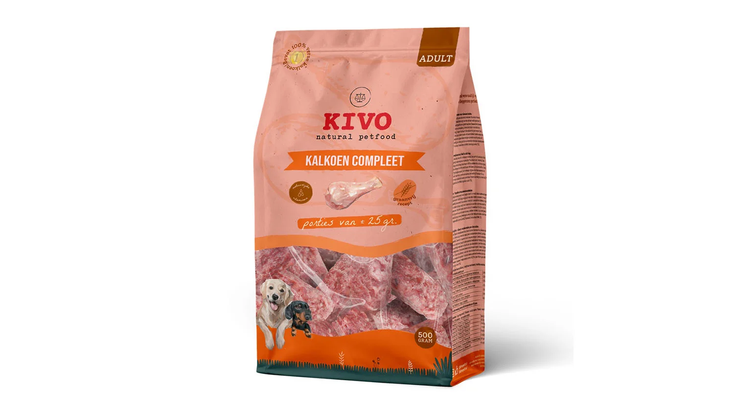 KIVO BARF puretina 500 g – smrznuta sirova hrana za pse