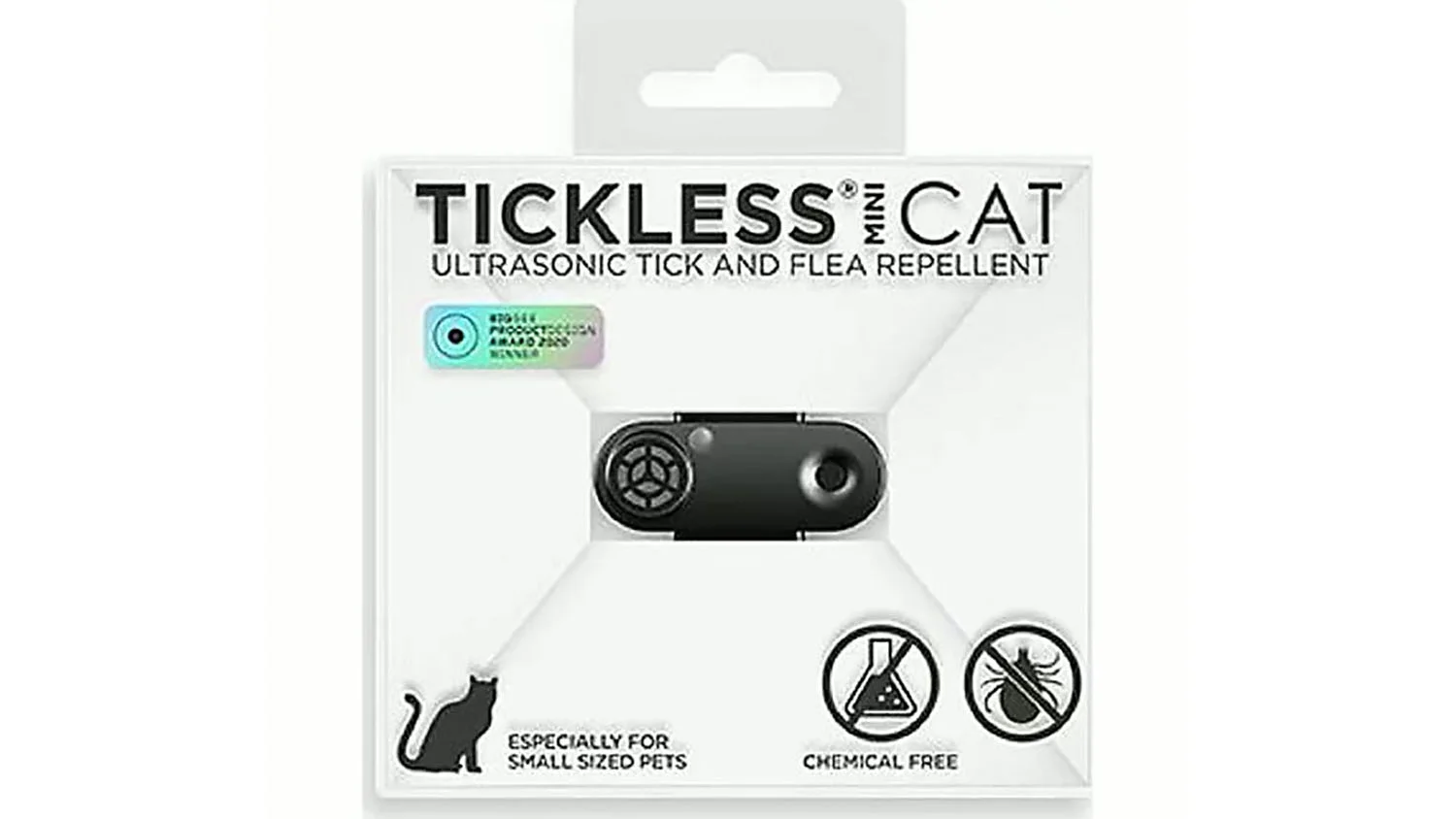 Tickless Mini Cat crni – ultrazvučni uređaj za zaštitu mačaka od krpelja i buha